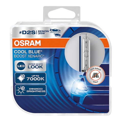OSRAM XENARC Cool Blue Boost D2S HID Headlamp – Hyper Blue Light, 85V 35W, Off-R