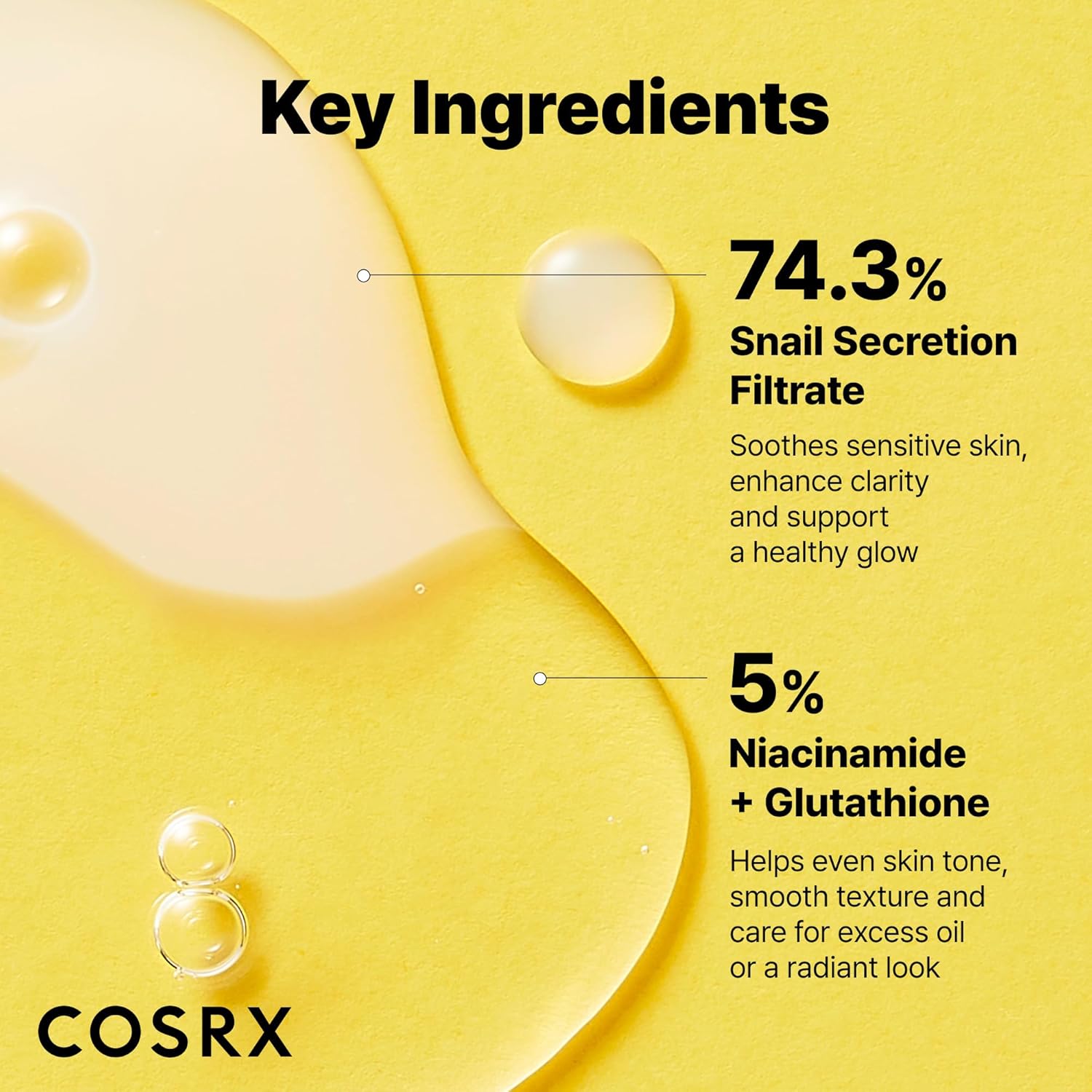 COSRX Snail Mucin 74% + Niacinamide 5% Dual Essence Serum, Anti-Aging & Brighten