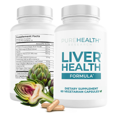 PUREHEALTH RESEARCH Liver Health – Liver Detox & Repair Supplement with Milk Thi