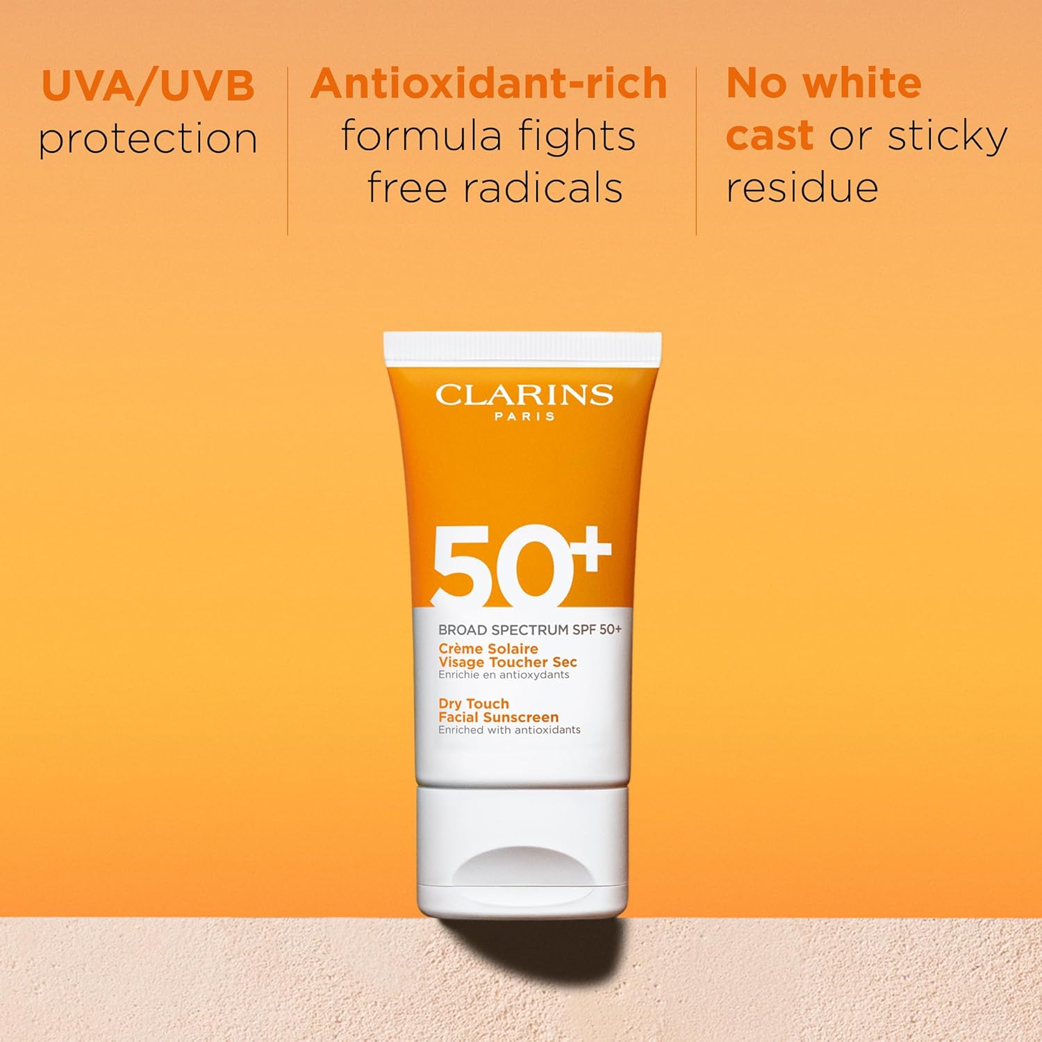 Clarins Dry Touch Face Sunscreen SPF 50+ | Broad Spectrum UVA/UVB Protection | L