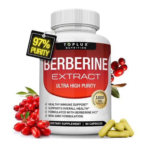 Toplux Berberine Supplement 1800mg – High-Potency Berberine HCL 97% for Blood Su