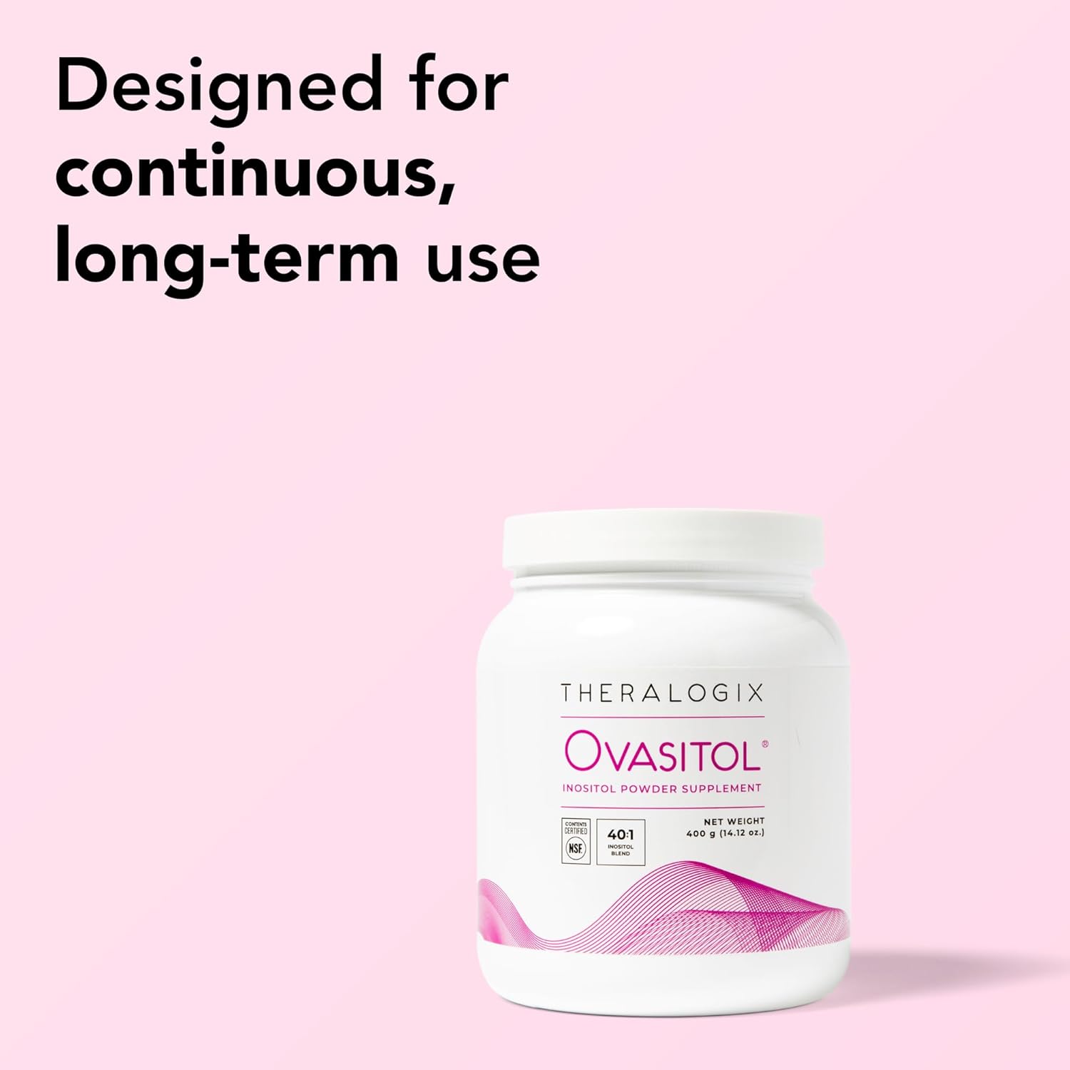 Theralogix Ovasitol Inositol Powder 400 g – Myo & D-Chiro Inositol for Hormone Balance & Ovarian Support (90-Day Supply)