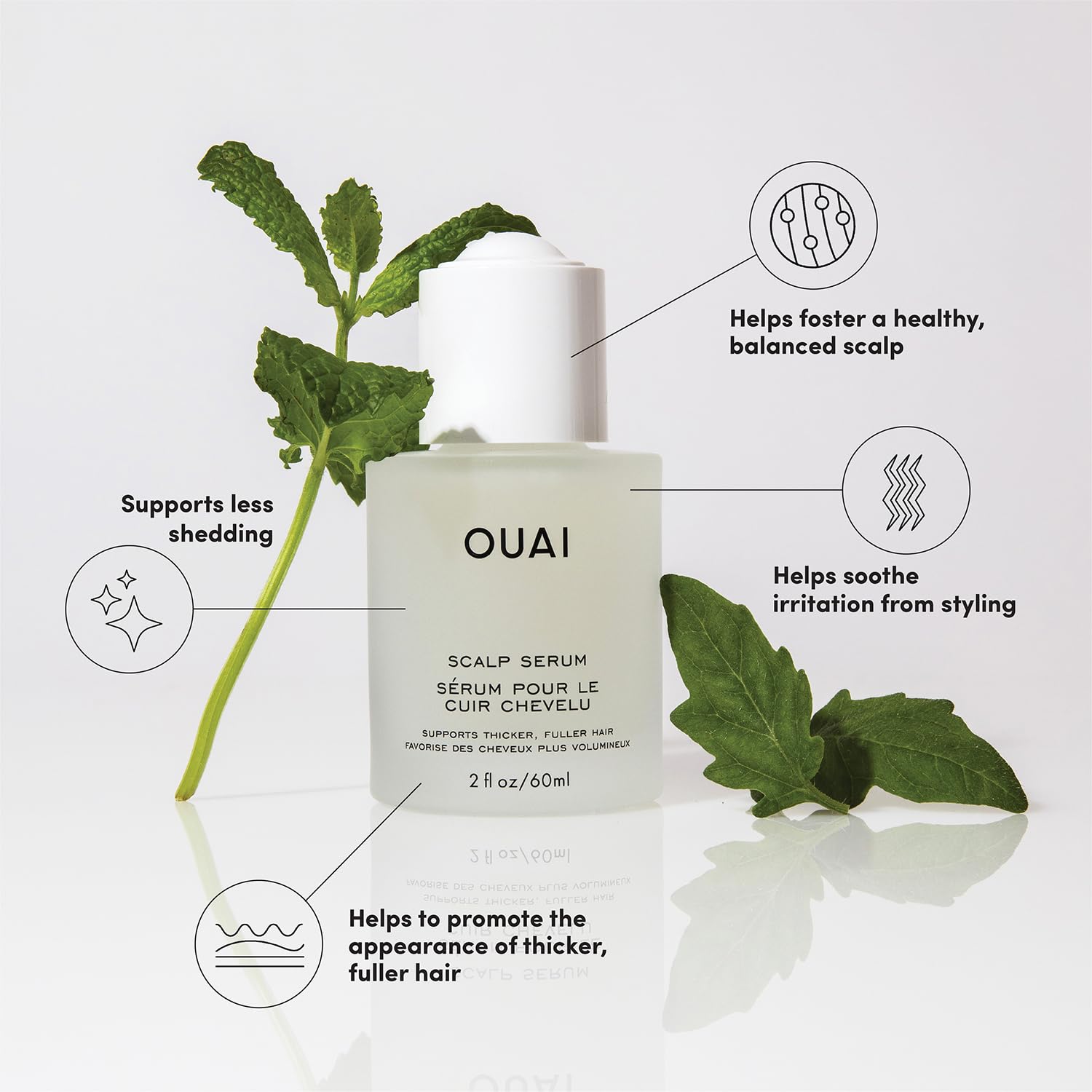 OUAI Scalp Serum – Balancing Hair & Scalp Treatment with Peptides, Red Clover & Siberian Ginseng for Thicker Fuller-Looking Hair (2 fl oz)